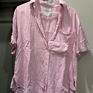 Abercrombie & Fitch Soft Pink Linen Shirt